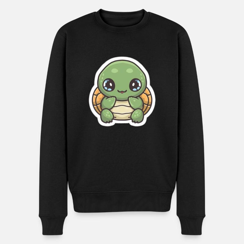 Schildkröten-Liebhaber - Männer Premium Bio Pullover - Schwarz