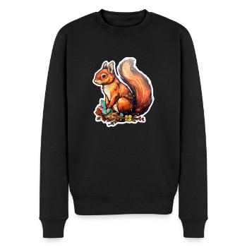 Écureuil mignon - Pull Premium bio Homme - noir - Devant - Nico (187cm)