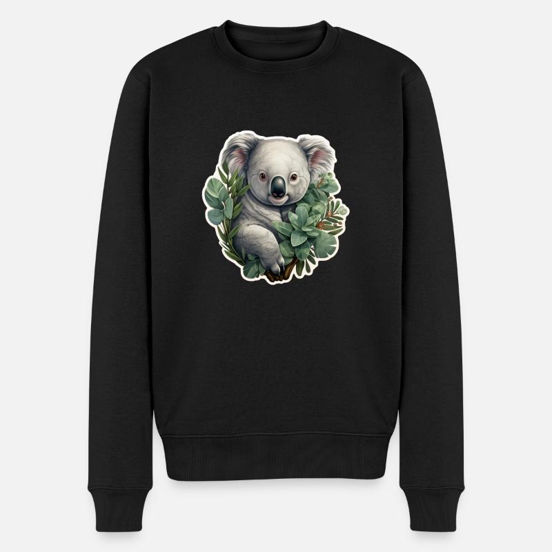 Koala à l’eucalyptus - Pull Premium bio Homme - noir