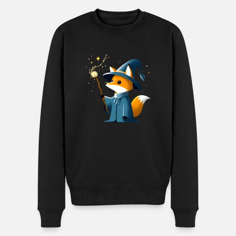 Zauberfuchs - Männer Premium Bio Pullover - Schwarz