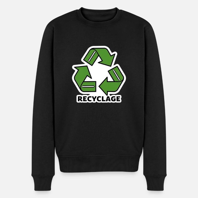Recycling - Männer Premium Bio Pullover - Schwarz