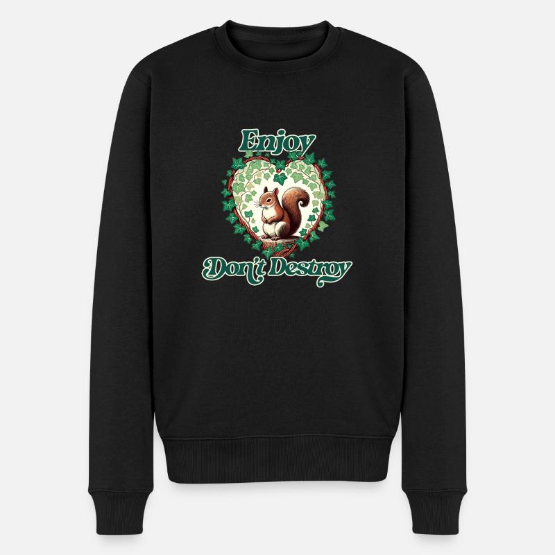 Genieße Don't Destroy - Männer Premium Bio Pullover - Schwarz