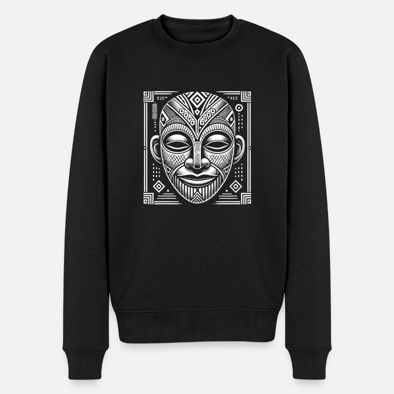 Maske - Männer Premium Bio Pullover - Schwarz
