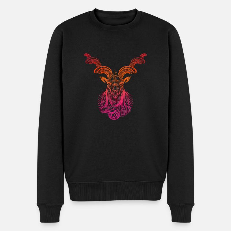 steinbock Zeichenfläche 1 - Männer Premium Bio Pullover - Schwarz