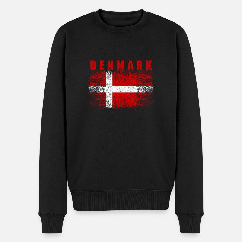 Drapeau du Danemark 008 - Pull Premium bio Homme - noir