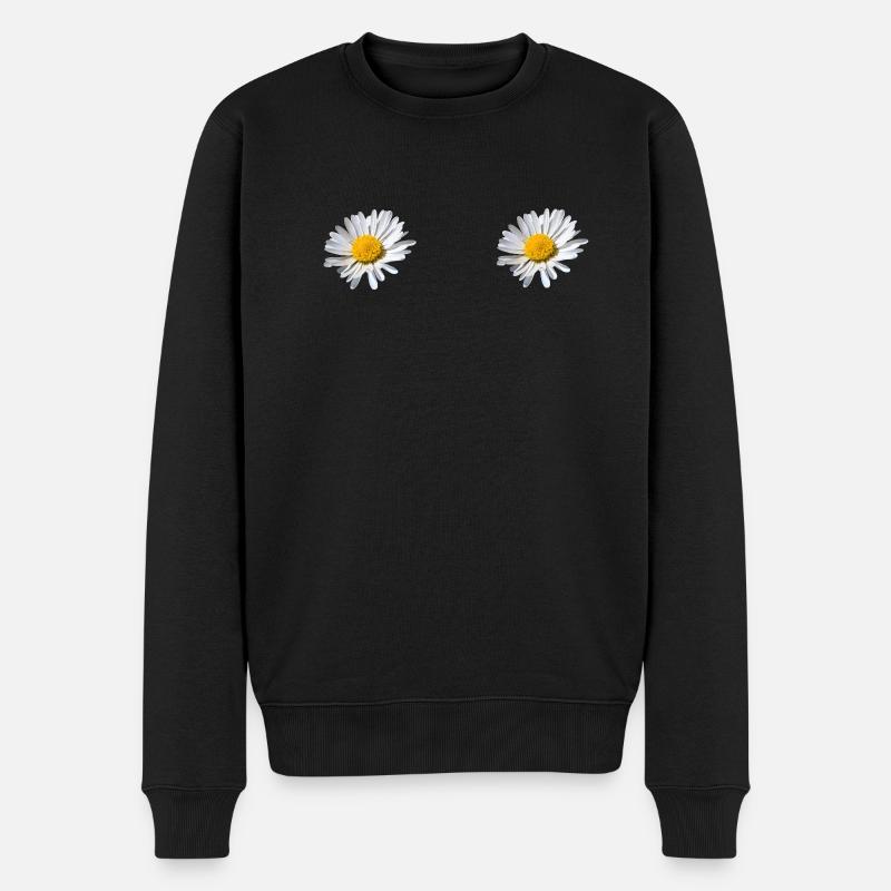 Gänseblümchen - Männer Premium Bio Pullover - Schwarz