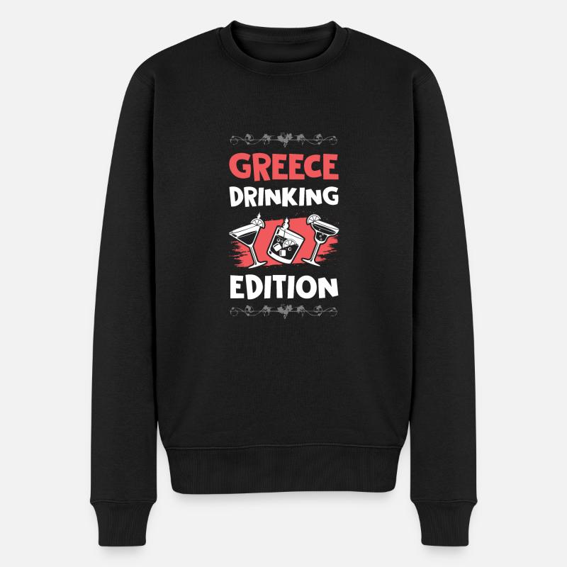 Greece Drinking Edition - Men's Premium Organic Jumper - black