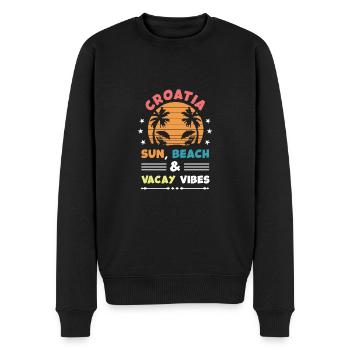 Croatia Sommer Vibes - Männer Premium Bio Pullover - Schwarz - Vorne - Nico (187cm)
