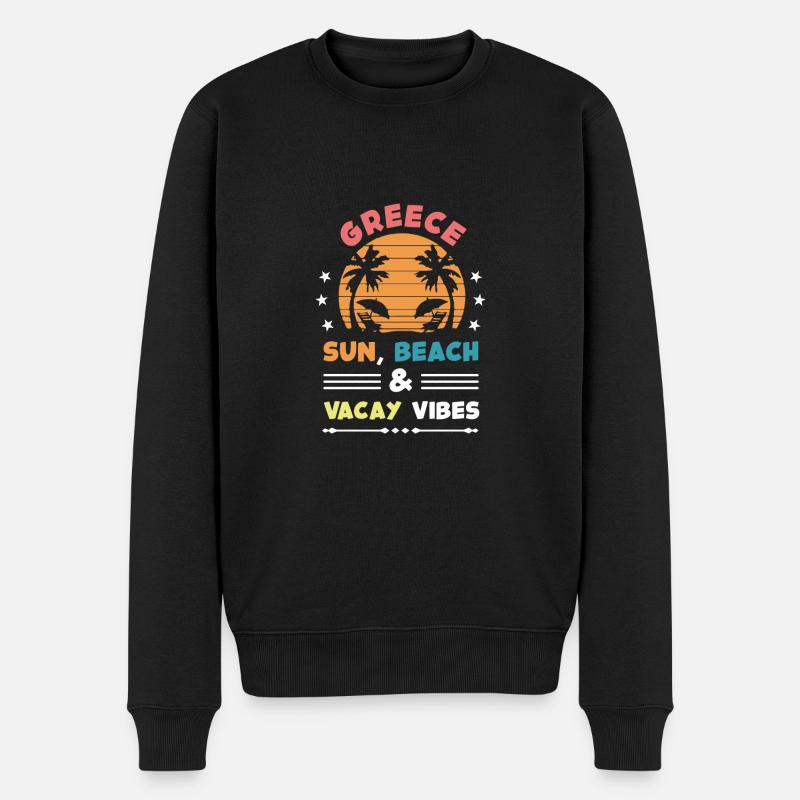 Ambiance estivale en Grèce - Pull Premium bio Homme - noir