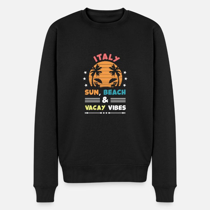 Italien Sommer Vibes - Männer Premium Bio Pullover - Schwarz