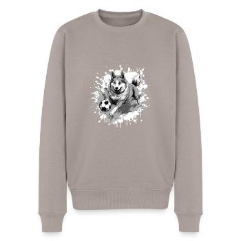 Équipe sportive de football canin Akita - Pull Premium bio Homme - taupe - Devant - Nico (187cm)