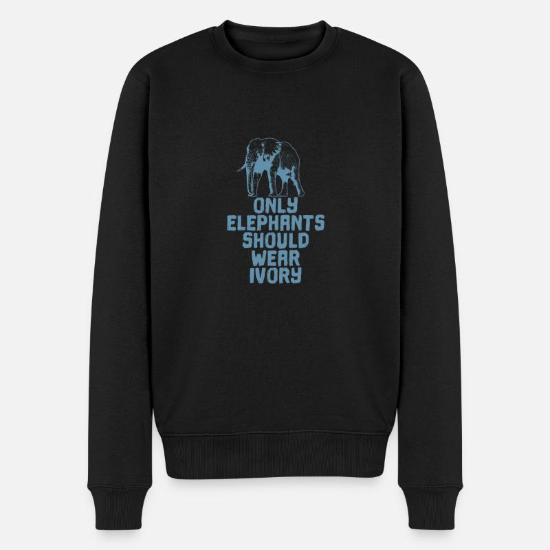 Elefanten Only Elephants Should Wear Ivory - Männer Premium Bio Pullover - Schwarz