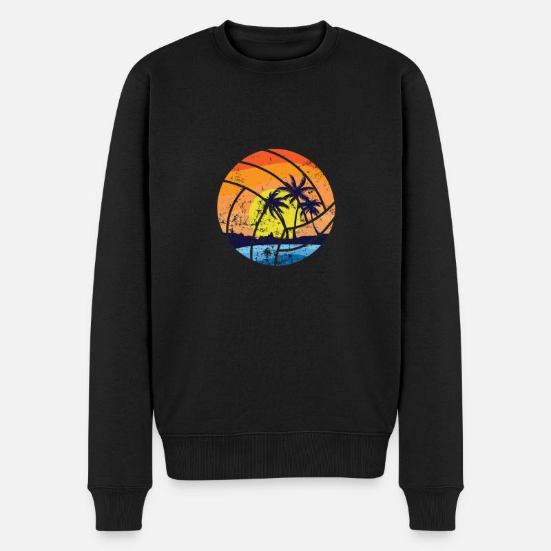 Beachvolleyball Profi Team Spieler Sand - Männer Premium Bio Pullover - Schwarz
