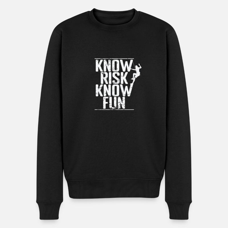 Know Risk Know Fun Bouldern - Männer Premium Bio Pullover - Schwarz