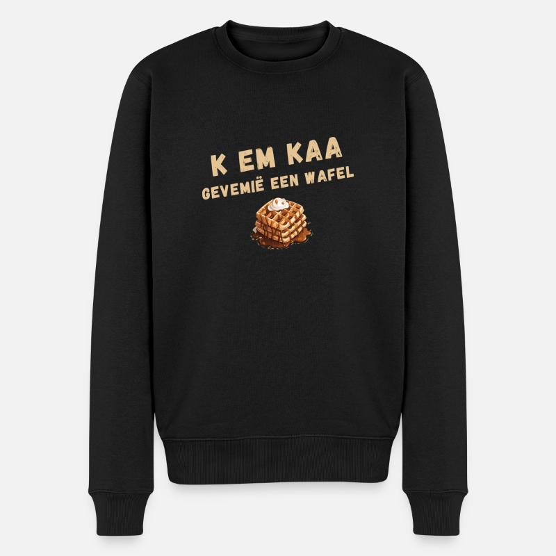 K EM KAA, GEVEMIË A WAFFEL. Antwerpener Dialekthemd - Männer Premium Bio Pullover - Schwarz
