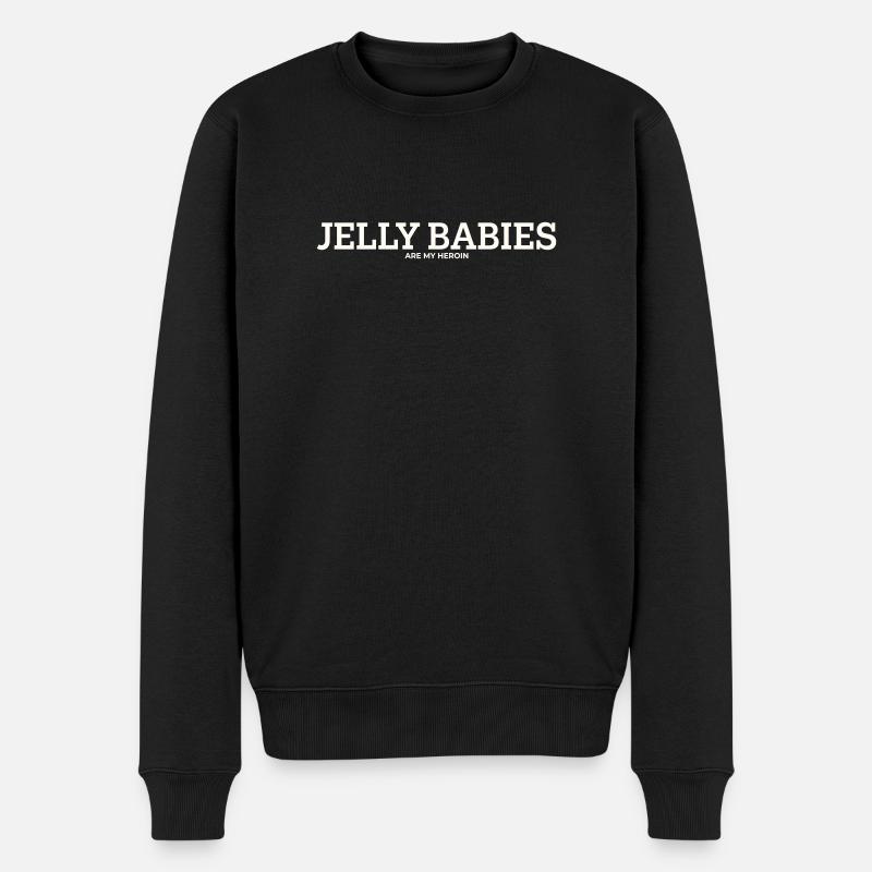 JELLY BABIES ARE MY HEROIN - Männer Premium Bio Pullover - Schwarz