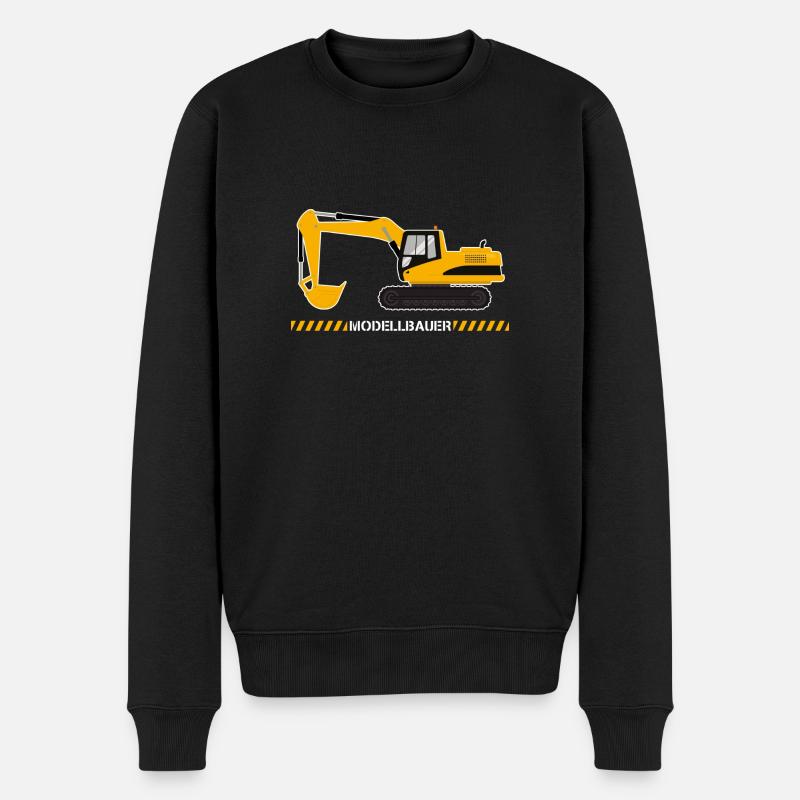 Modellbauer Modellbau Baustelle Bagger Baumaschine - Männer Premium Bio Pullover - Schwarz