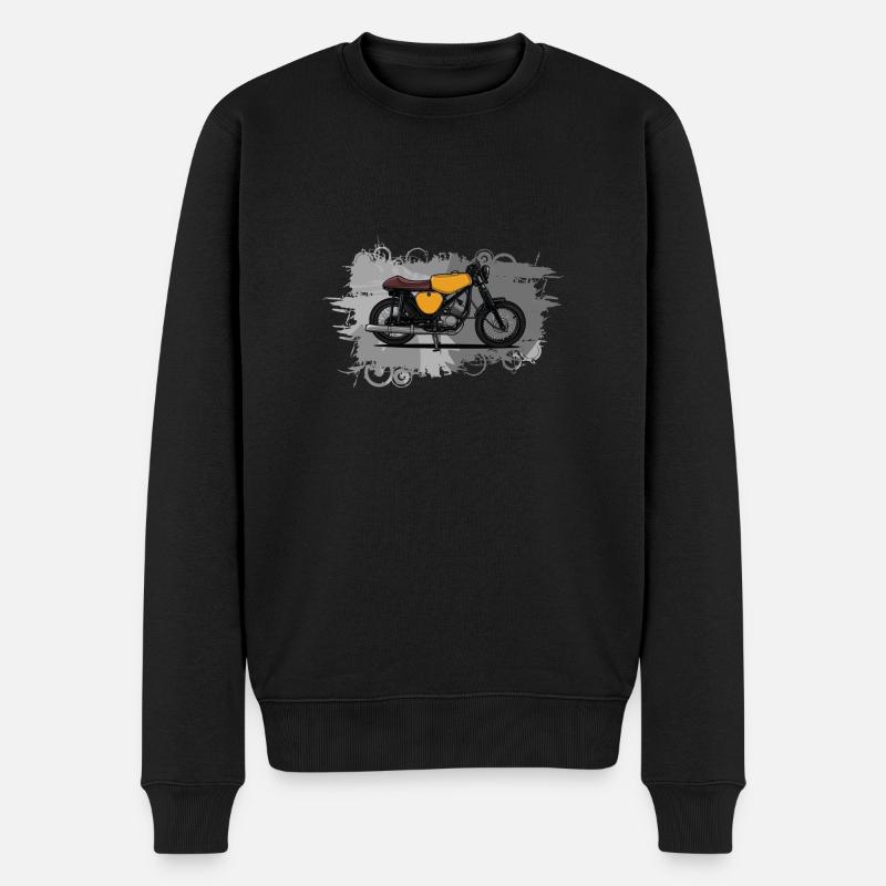 Cafe Racer (gelb) // Illustration - Männer Premium Bio Pullover - Schwarz
