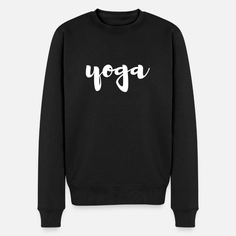 Yoga Handschrift om Namaste Shanti Meditation - Männer Premium Bio Pullover - Schwarz