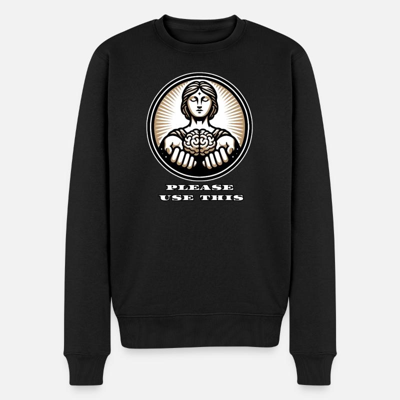 Bitte nutzen Sie dies – Stoische Göttin Gehirn Kunst - Männer Premium Bio Pullover - Schwarz