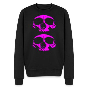 Pinke Skulls - Männer Premium Bio Pullover - Schwarz - Vorne - Nico (187cm)