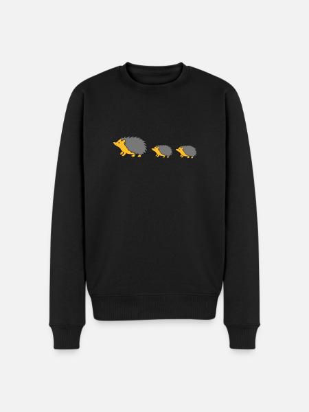 igel family - Männer Premium Bio Pullover - Schwarz