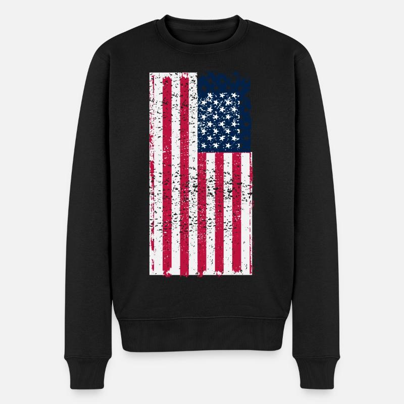 Drapeau des États-Unis - Pull Premium bio Homme - noir