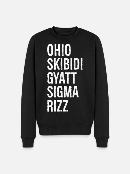 ohio skibidi gyatt sigma rizz - Premium økologisk genser for menn - svart