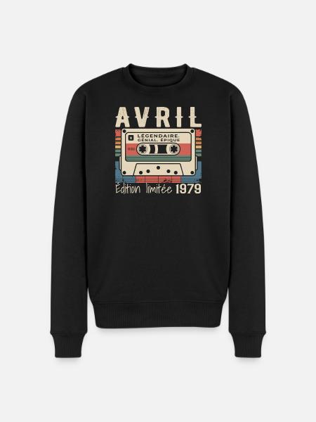 avril 1979 April 1979  - Pull Premium bio Homme - noir