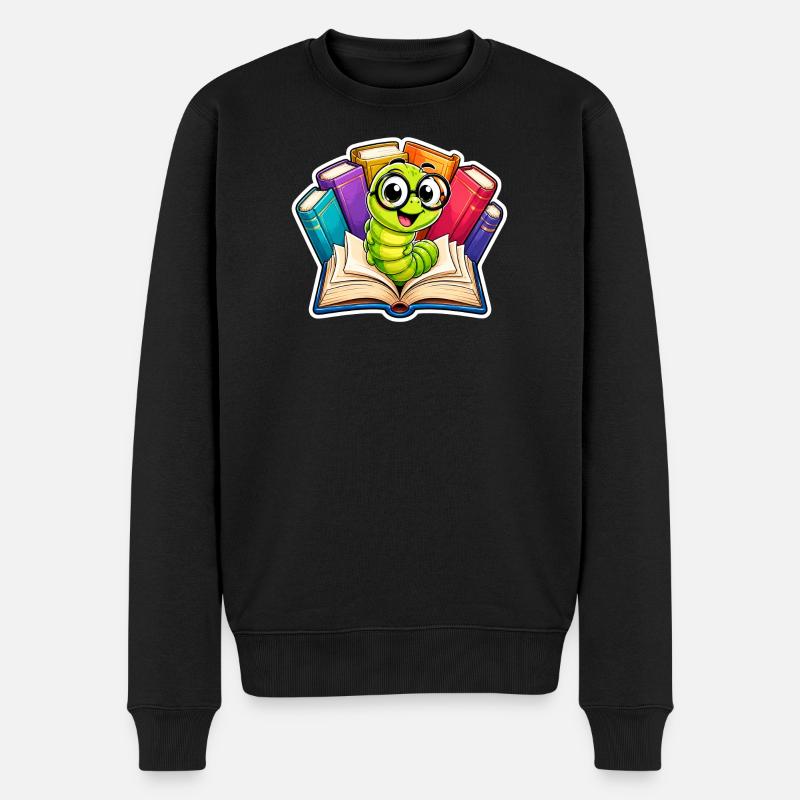 Rat de bibliothèque joyeux - Pull Premium bio Homme - noir