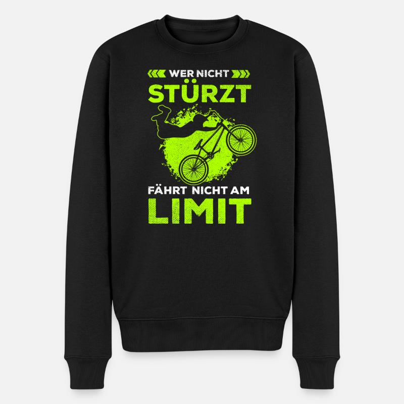 Wer Nicht Stürzt Fährt Nicht Am Limit - Männer Premium Bio Pullover - Schwarz