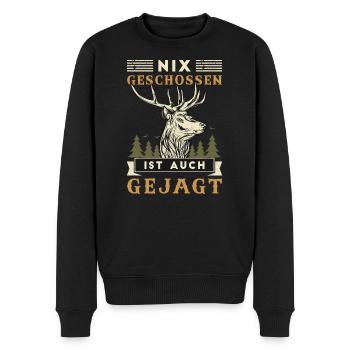 Nix Geschossen Ist Auch Gejagt Jagen Jäger Jagd - Männer Premium Bio Pullover - Schwarz - Vorne - Nico (187cm)