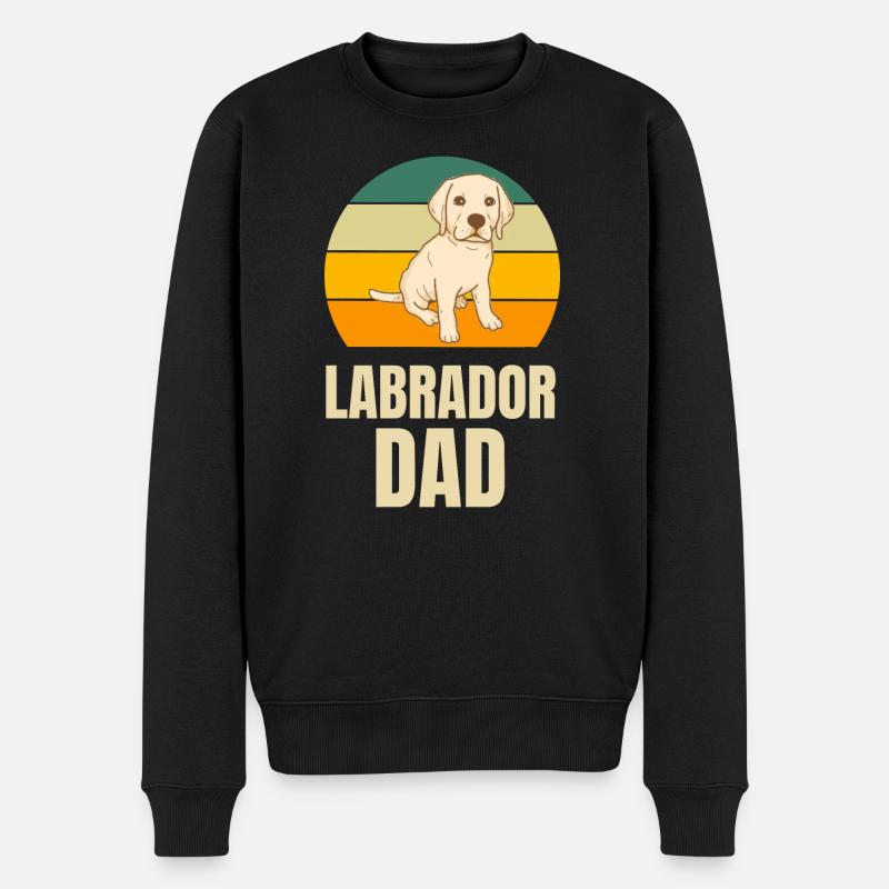 Rétro Labrador Papa - Pull Premium bio Homme - noir