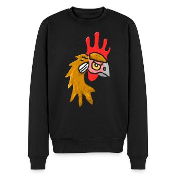 Poulet - Pull Premium bio Homme - noir - Devant - Nico (187cm)