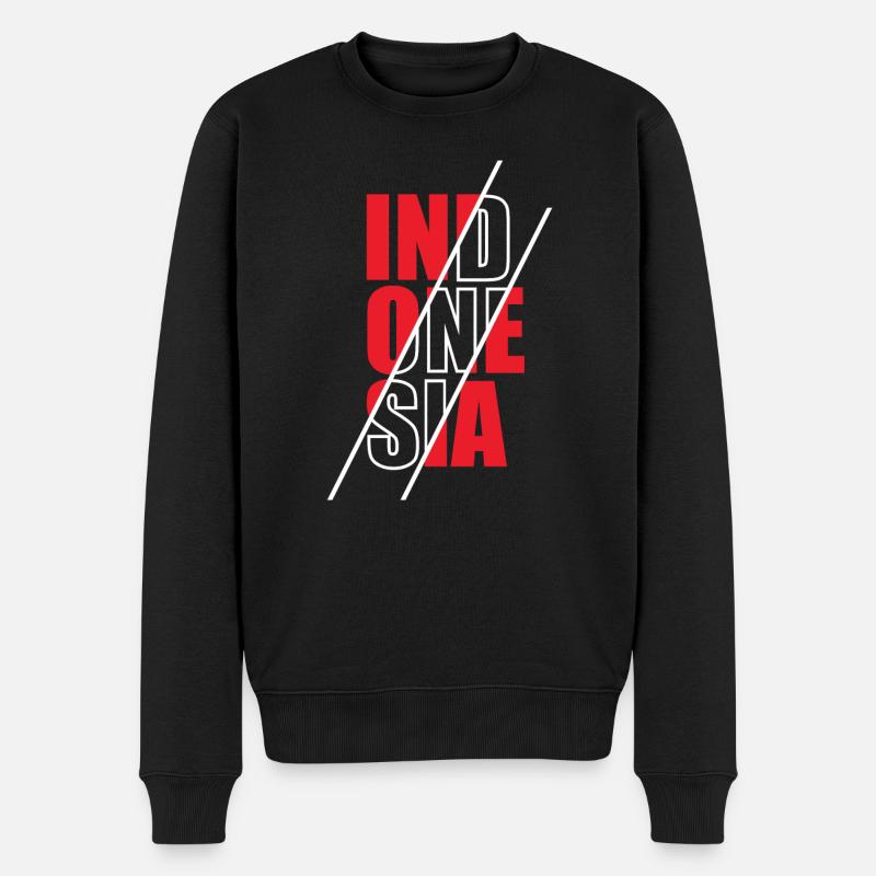 Indonesien - Männer Premium Bio Pullover - Schwarz