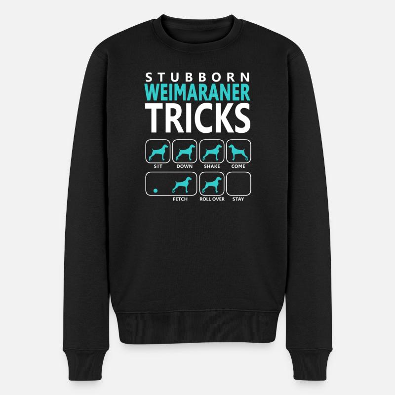 Hartnäckige Weimaraner Tricks - Männer Premium Bio Pullover - Schwarz