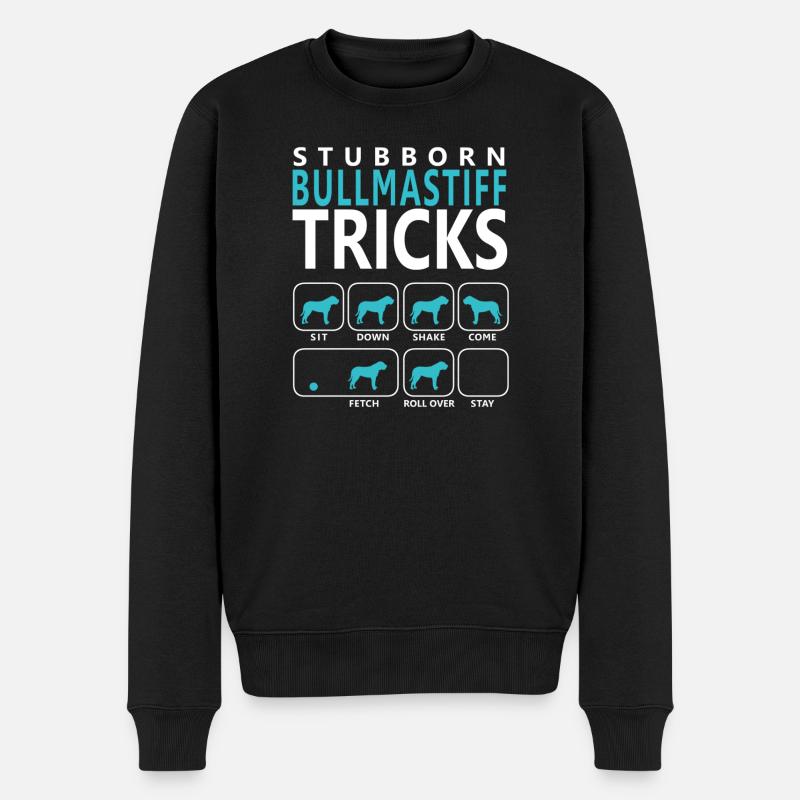 Hartnäckige Bullmastiff Tricks - Männer Premium Bio Pullover - Schwarz
