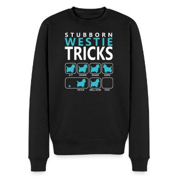 Hartnäckige Westie-Tricks - Männer Premium Bio Pullover - Schwarz - Vorne - Nico (187cm)