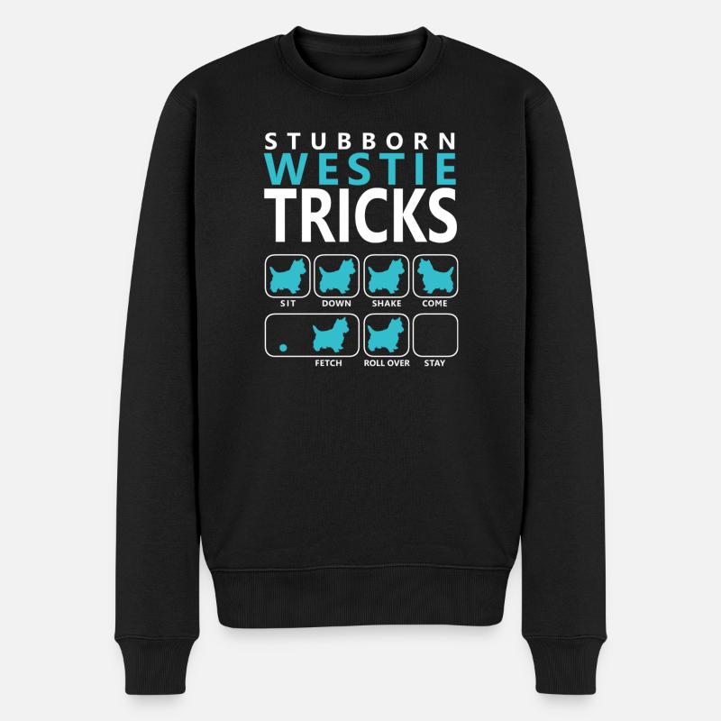 Hartnäckige Westie-Tricks - Männer Premium Bio Pullover - Schwarz