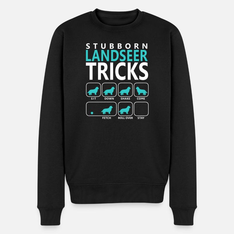 Hartnäckige Landseer-Tricks - Männer Premium Bio Pullover - Schwarz