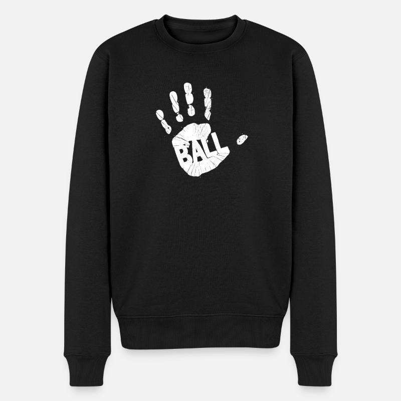 Handball 2020 Abdruck Handballer - Männer Premium Bio Pullover - Schwarz