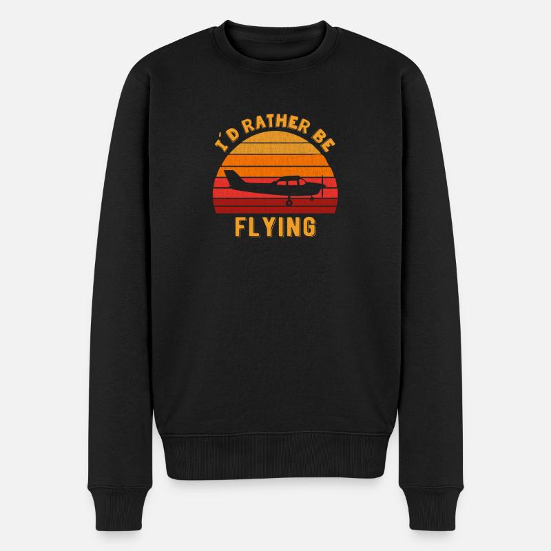 Flying Aviation Design C172 Flugzeugliebhaber - Männer Premium Bio Pullover - Schwarz