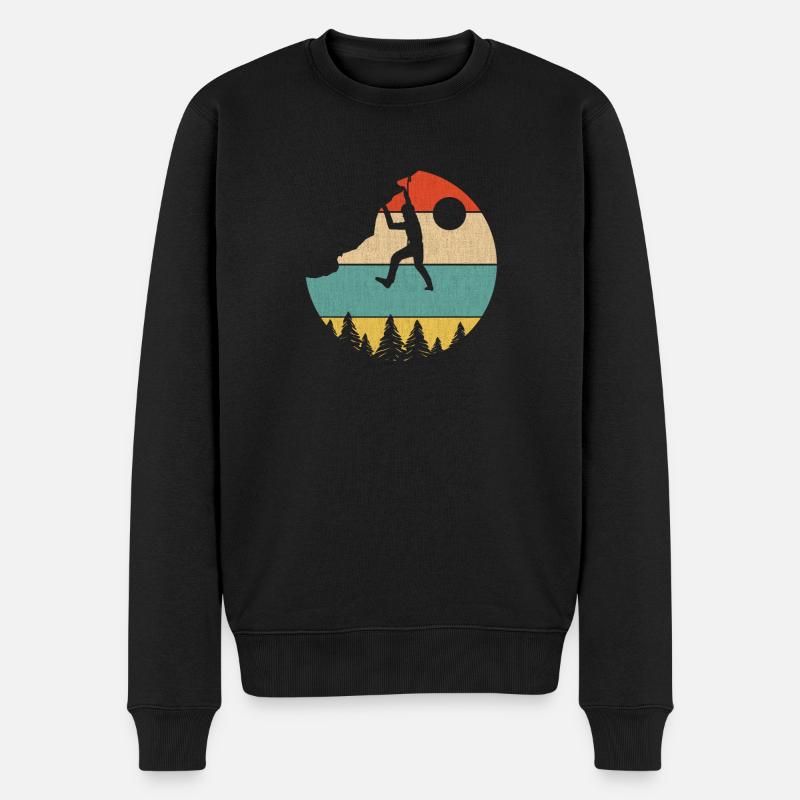 Retro Vintage Climbing- grimpeur grimpeur - Pull Premium bio Homme - noir