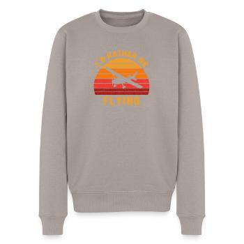 Flying Aviation design C172 Airplane lover - Men's Premium Organic Jumper - taupe - Front - Nico (187cm)