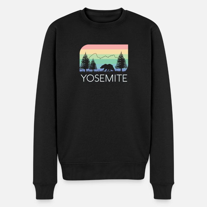 Yosemite California National Park Retro Vintage - Männer Premium Bio Pullover - Schwarz