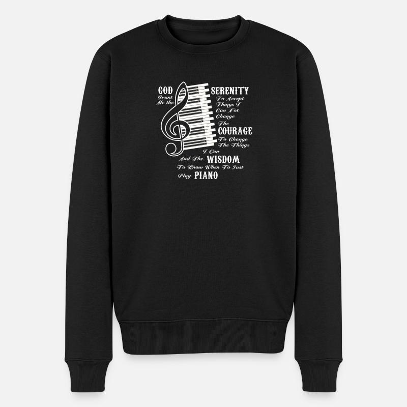 Gelassenheitsgebet Klavier Piano Organist - Männer Premium Bio Pullover - Schwarz