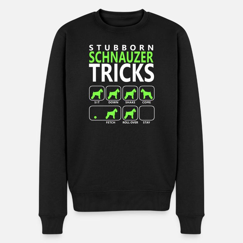 Hartnäckige Schnauzer-Tricks - Männer Premium Bio Pullover - Schwarz