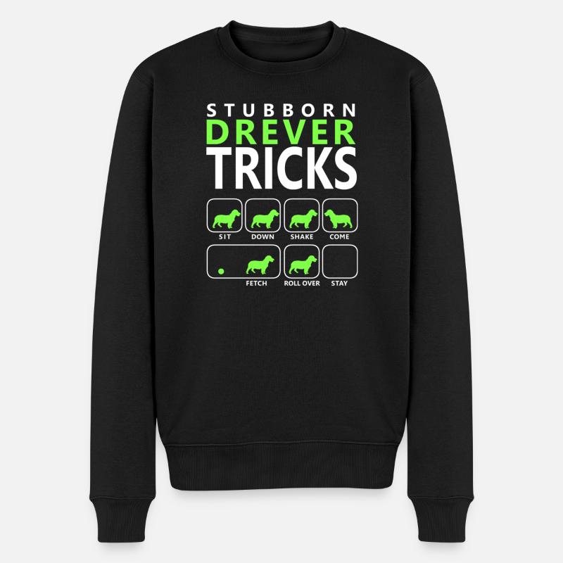 Hartnäckige Drever-Tricks - Männer Premium Bio Pullover - Schwarz