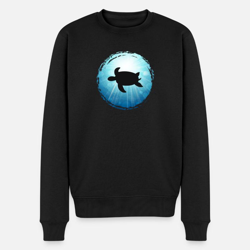 Tortue bleu océan plongée apnée plongée en mer - Pull Premium bio Homme - noir