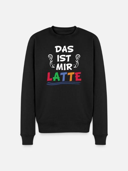 Das ist mir LATTE - Männer Premium Bio Pullover - Schwarz
